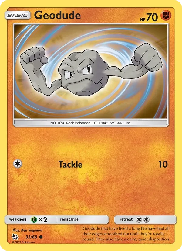 Geodude 33/68 Hidden Fates Pokémon card