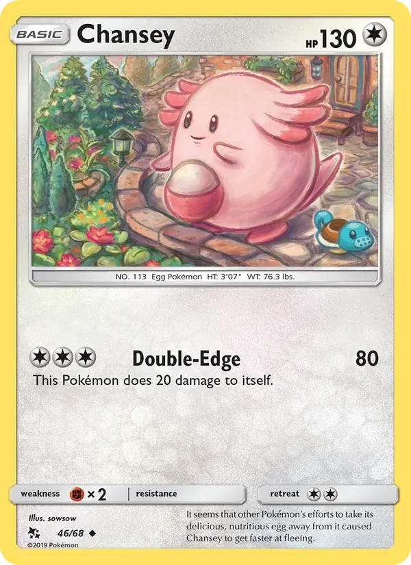 Chansey 46/68 Hidden Fates Pokémon card