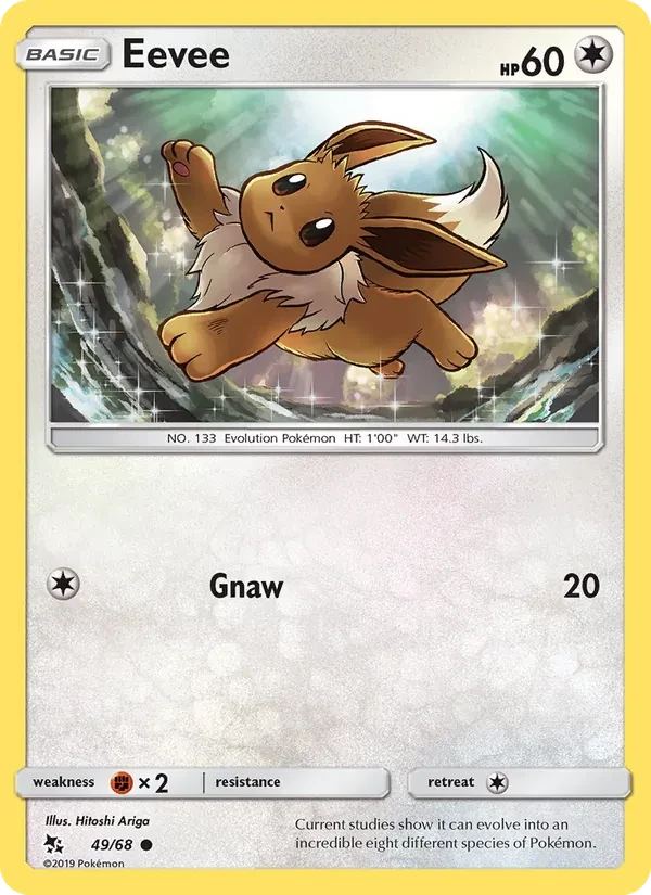 Eevee 49/68 Hidden Fates Pokémon card