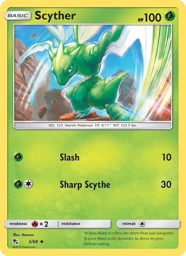 Scyther 5/68 Hidden Fates Pokémon card