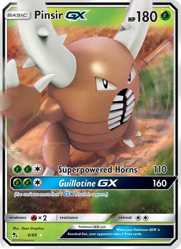 Pinsir GX 6/68 Hidden Fates Pokémon card