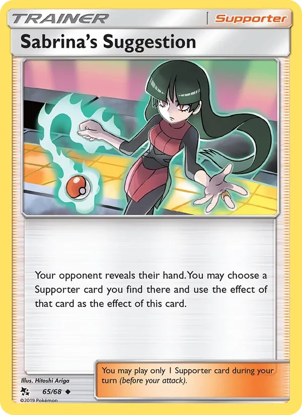 Sabrina’s Suggestion 65/68 Hidden Fates Pokémon card