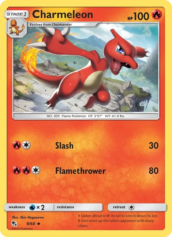 Charmeleon 8/68 Hidden Fates Pokémon card