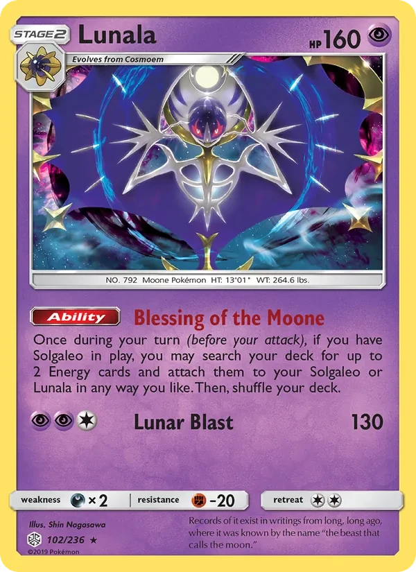 Lunala 102/236 Cosmic Eclipse Pokémon Karte