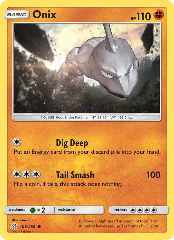 Onix 105/236 Cosmic Eclipse Pokémon kaart