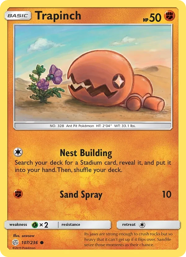 Carte Pokémon Trapinch 107/236 Cosmic Eclipse