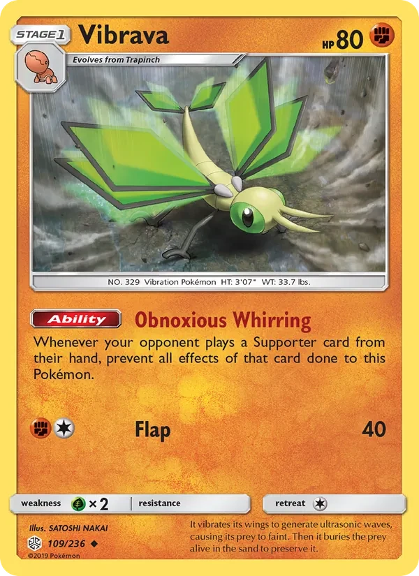 Vibrava 109/236 Cosmic Eclipse Pokémon Karte