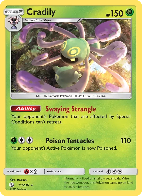 Cradily 11/236 Cosmic Eclipse Pokémon card