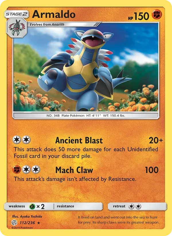 Armaldo 112/236 Cosmic Eclipse Pokémon card