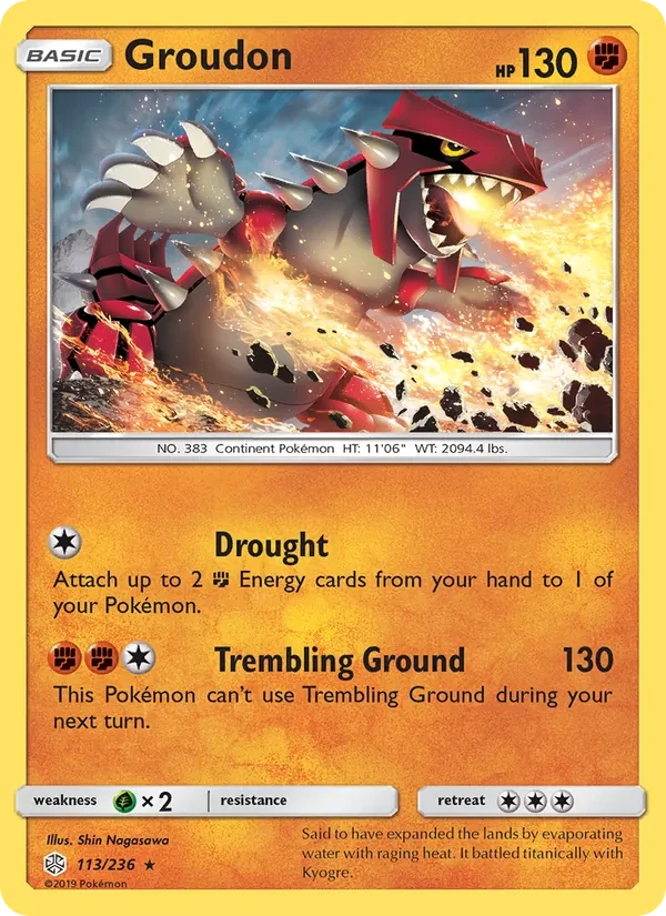 Groudon 113/236 Cosmic Eclipse Pokémon card