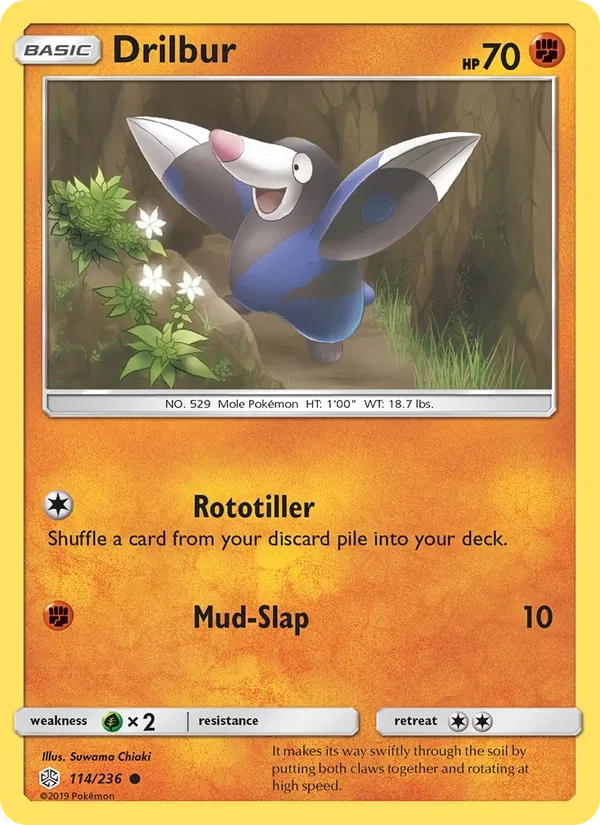 Drilbur 114/236 Cosmic Eclipse Pokémon card