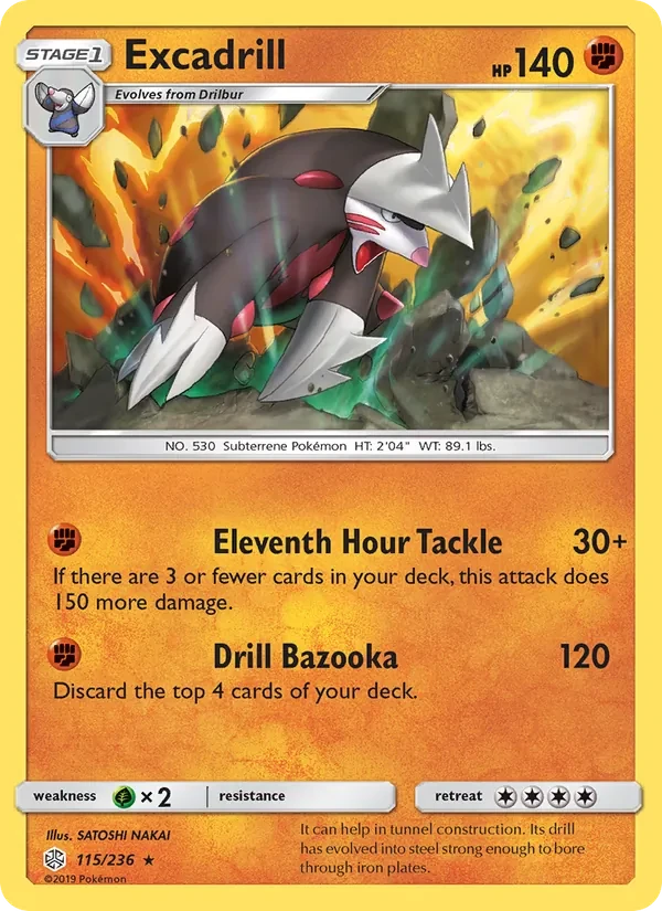 Carta Pokémon Excadrill 115/236 Cosmic Eclipse