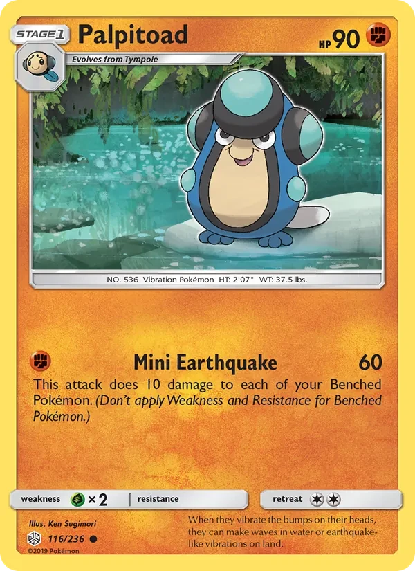 Palpitoad 116/236 Cosmic Eclipse Pokémon card