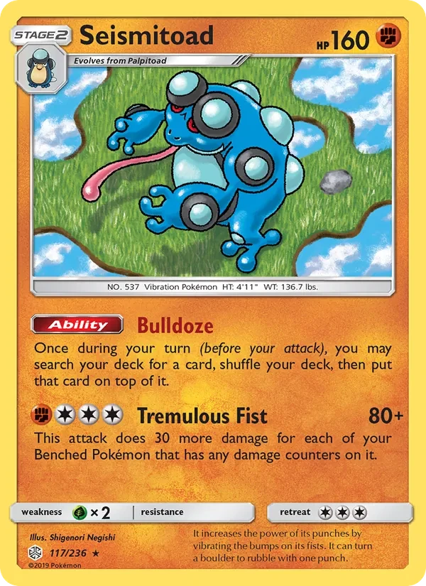 Seismitoad 117/236 Cosmic Eclipse Pokémon card