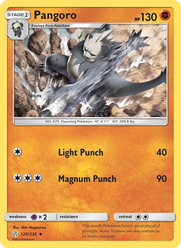Pangoro 120/236 Cosmic Eclipse Pokémon card