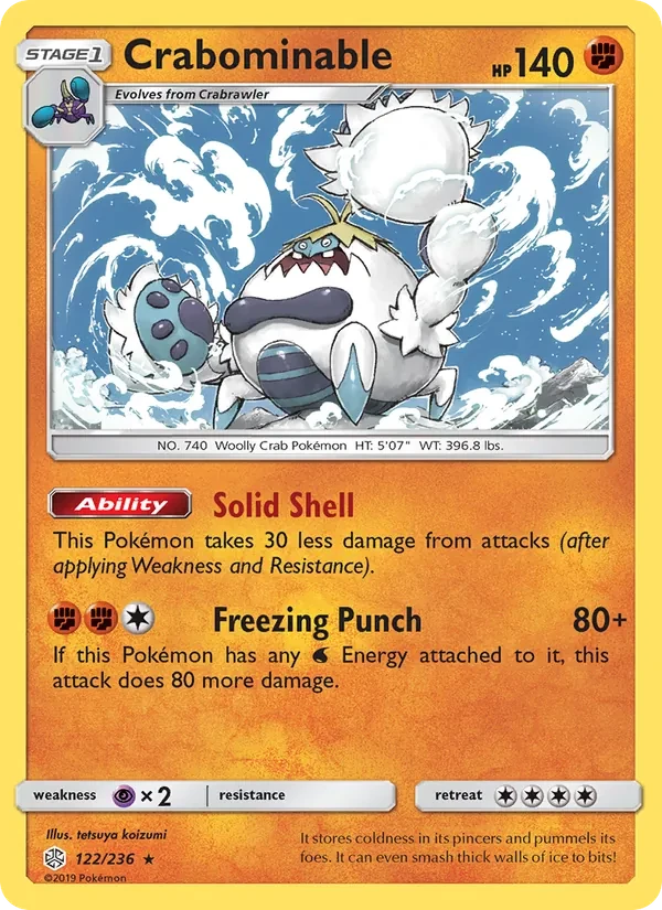 Crabominable 122/236 Cosmic Eclipse Pokémon Karte