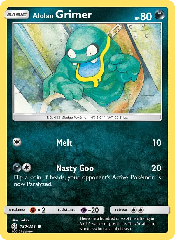 Carte Pokémon Alolan Grimer 130/236 Cosmic Eclipse
