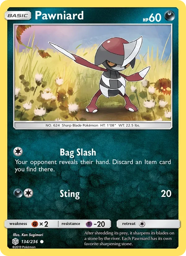 Carta Pokémon Pawniard 134/236 Cosmic Eclipse