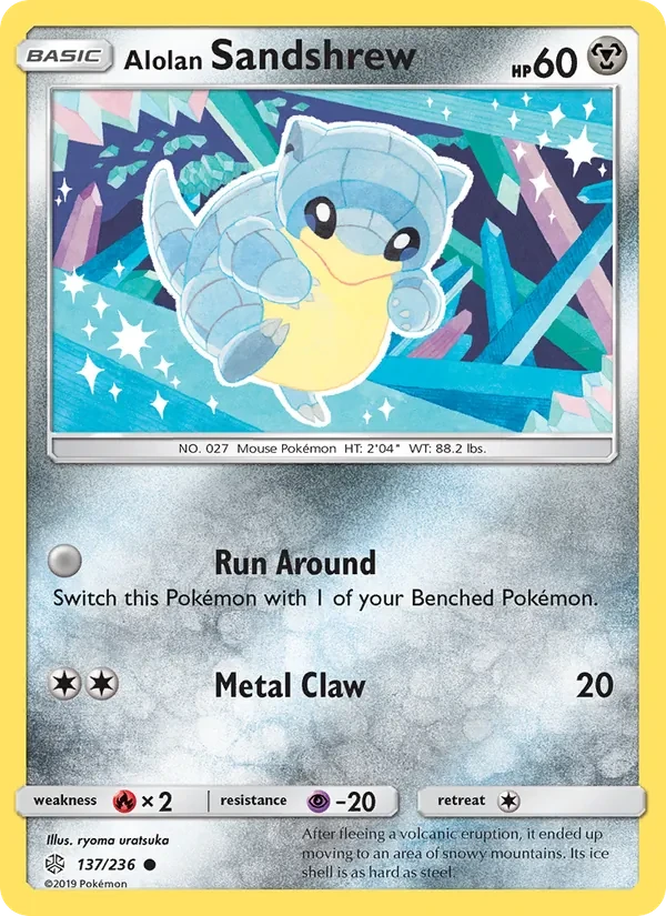 Alolan Sandshrew 137/236 Cosmic Eclipse Pokémon Karte