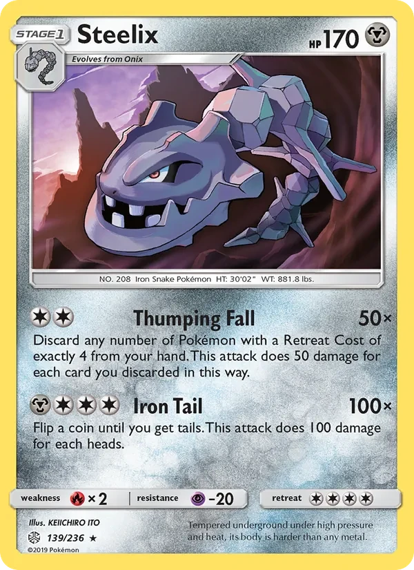 Steelix 139/236 Cosmic Eclipse Pokémon card