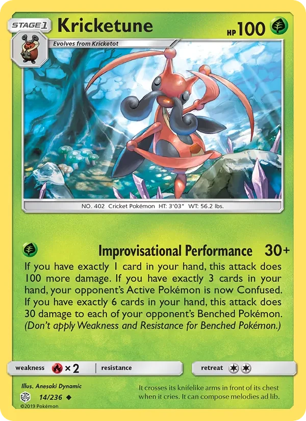 Carta Pokémon Kricketune 14/236 Cosmic Eclipse