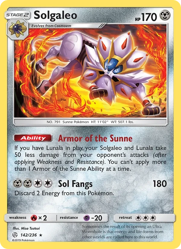 Solgaleo 142/236 Cosmic Eclipse Pokémon card
