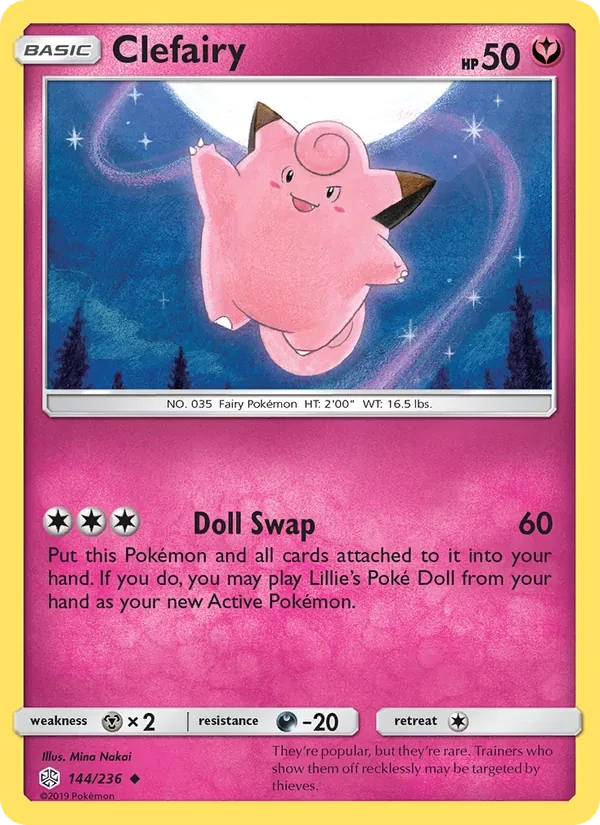 Clefairy 144/236 Cosmic Eclipse Pokémon card
