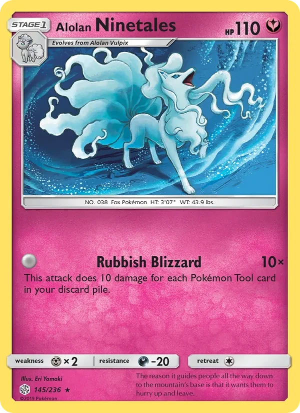 Alolan Ninetales 145/236 Cosmic Eclipse Pokémon card