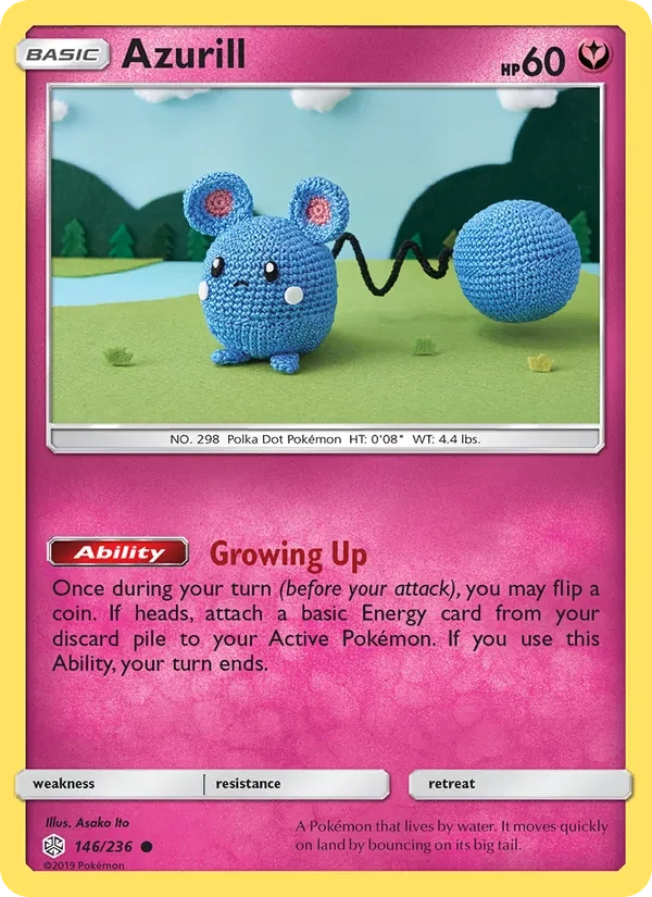Azurill 146/236 Cosmic Eclipse Pokémon card