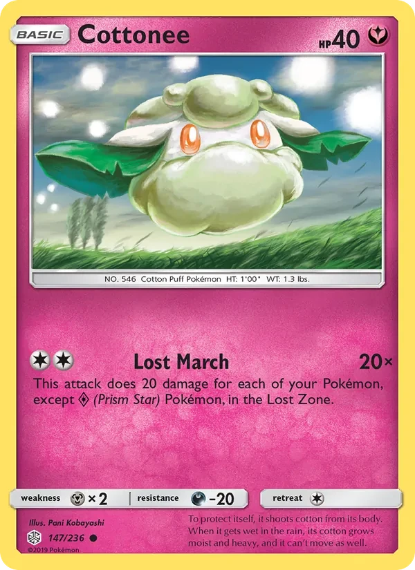 Cottonee 147/236 Cosmic Eclipse Pokémon card