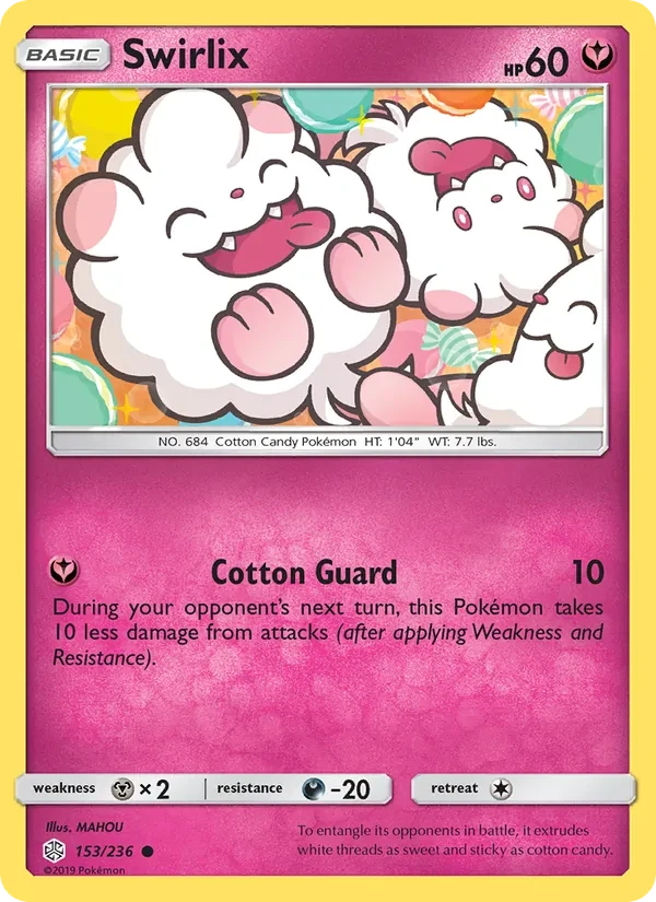 Swirlix 153/236 Cosmic Eclipse Pokémon kaart