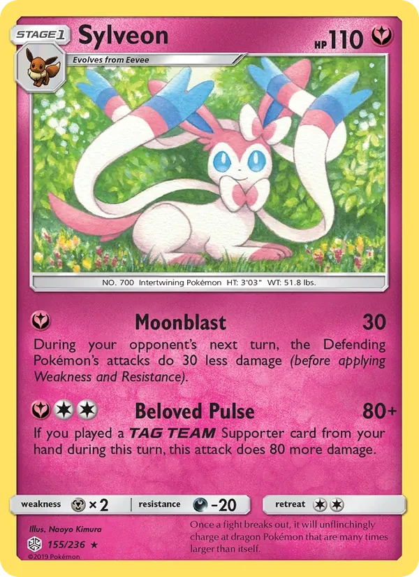 Carta Pokémon Sylveon 155/236 Cosmic Eclipse