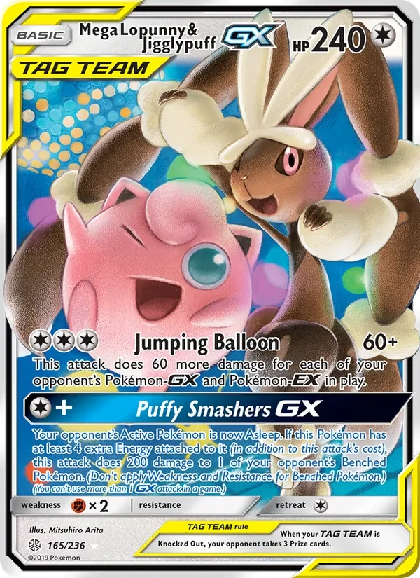 Mega Lopunny & Jigglypuff GX 165/236 Cosmic Eclipse Pokémon card