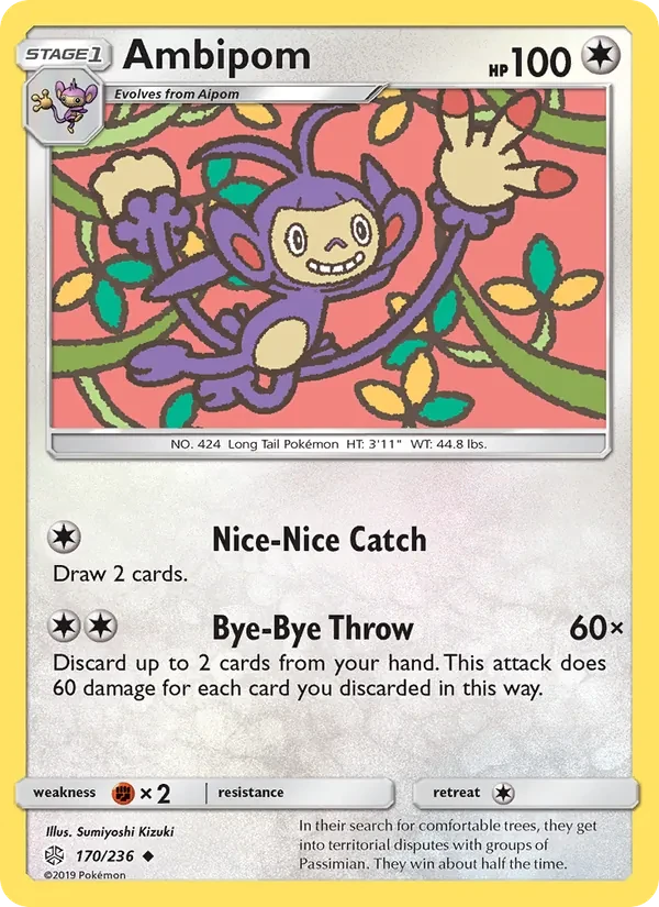 Carte Pokémon Ambipom 170/236 Cosmic Eclipse