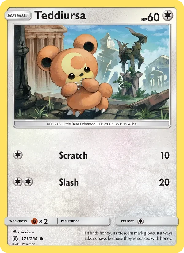 Teddiursa 171/236 Cosmic Eclipse Pokémon card