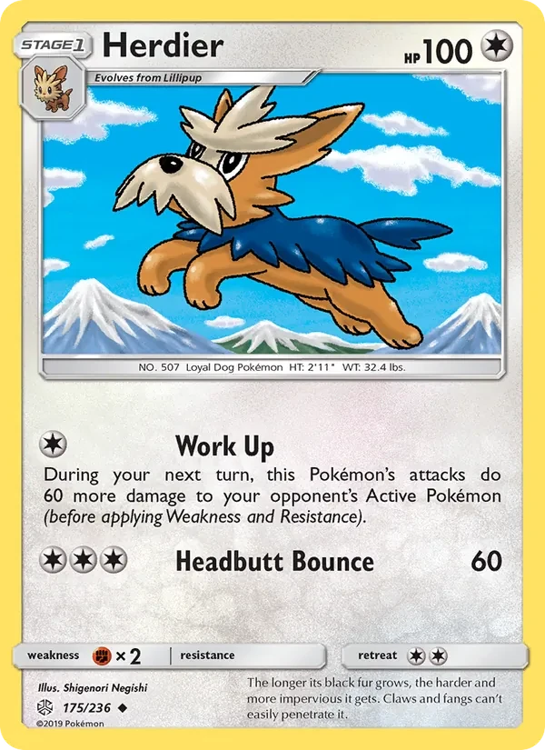 Carte Pokémon Herdier 175/236 Cosmic Eclipse