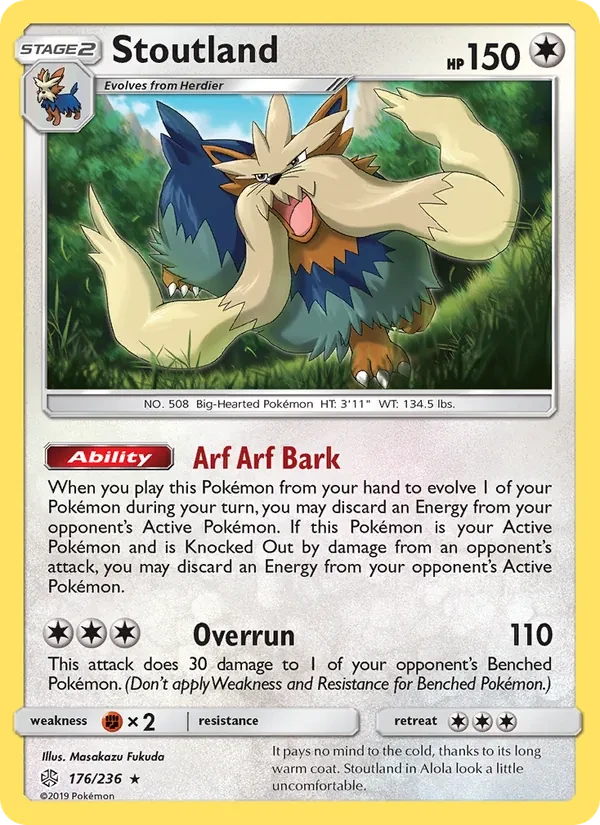 Stoutland 176/236 Cosmic Eclipse Pokémon card
