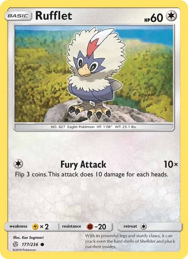 Rufflet 177/236 Cosmic Eclipse Pokémon card