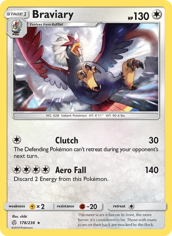 Carte Pokémon Braviary 178/236 Cosmic Eclipse