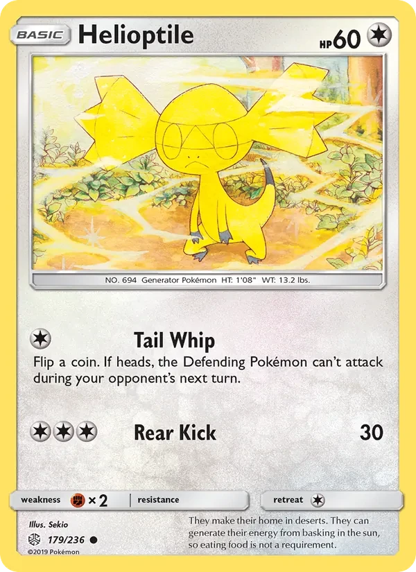 Helioptile 179/236 Cosmic Eclipse Pokémon card