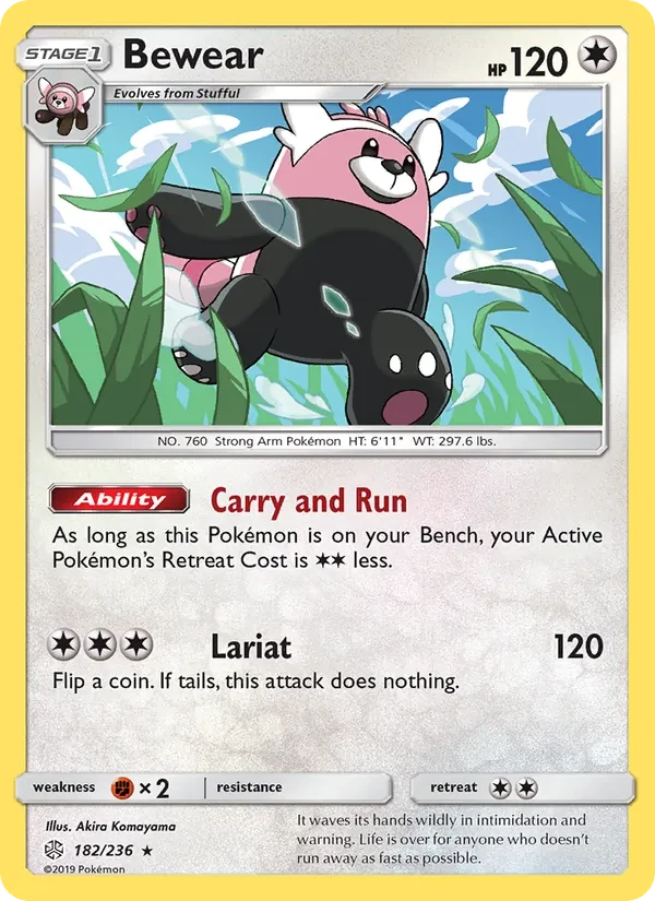 Carta Pokémon Bewear 182/236 Cosmic Eclipse