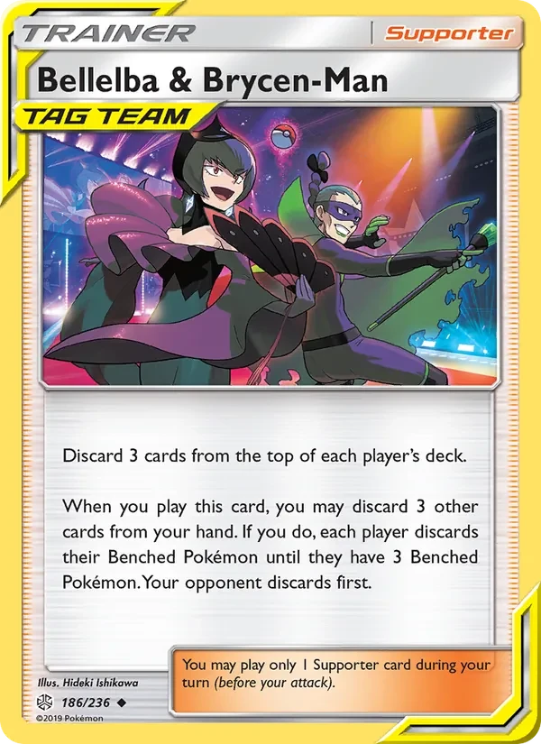 Bellelba & Brycen-Man 186/236 Cosmic Eclipse Pokémon card