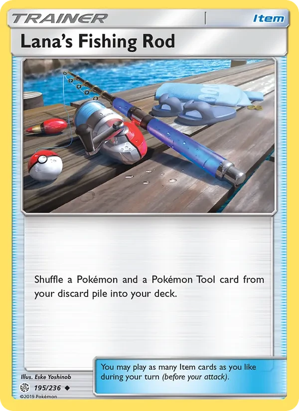 Lana’s Fishing Rod 195/236 Cosmic Eclipse Pokémon card