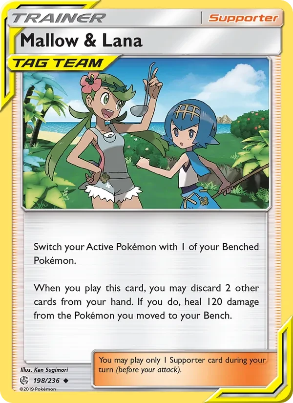 Mallow & Lana 198/236 Cosmic Eclipse Pokémon card
