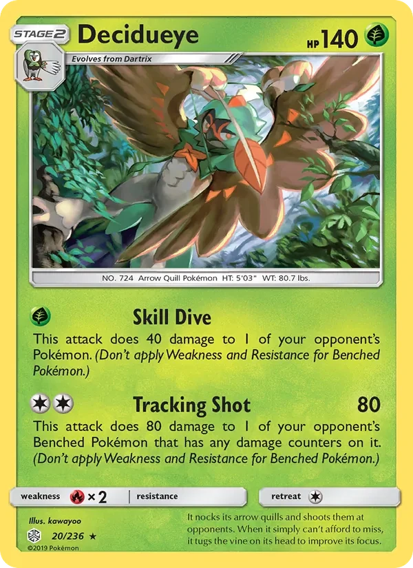 Decidueye 20/236 Cosmic Eclipse Pokémon card
