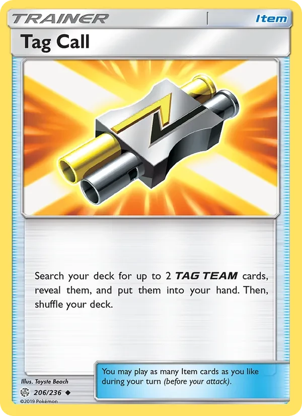 Tag Call 206/236 Cosmic Eclipse Pokémon card