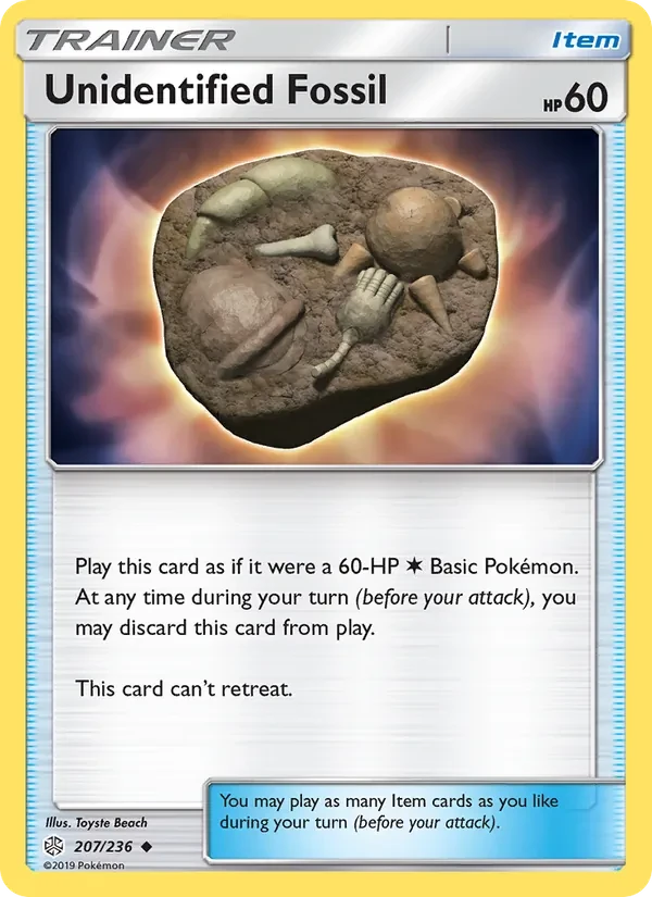 Unidentified Fossil 207/236 Cosmic Eclipse Pokémon Karte