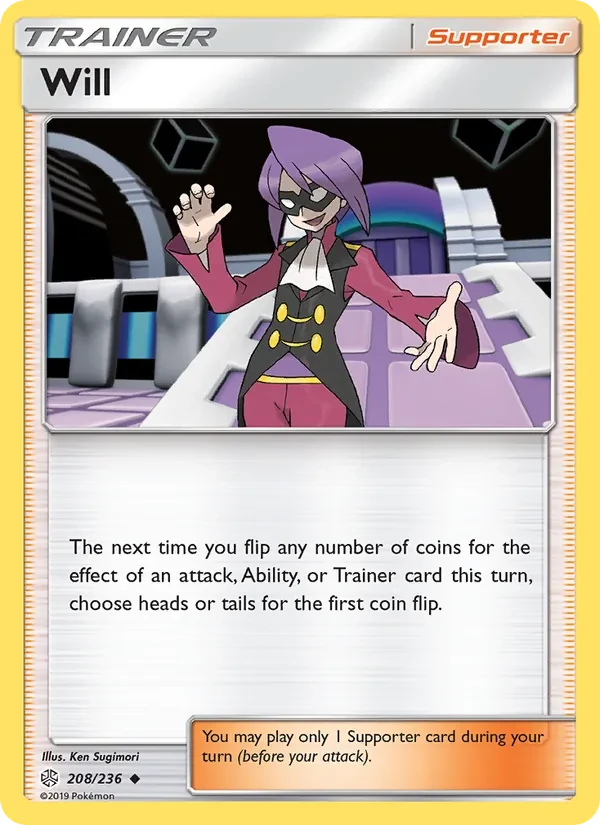 Will 208/236 Cosmic Eclipse Pokémon card