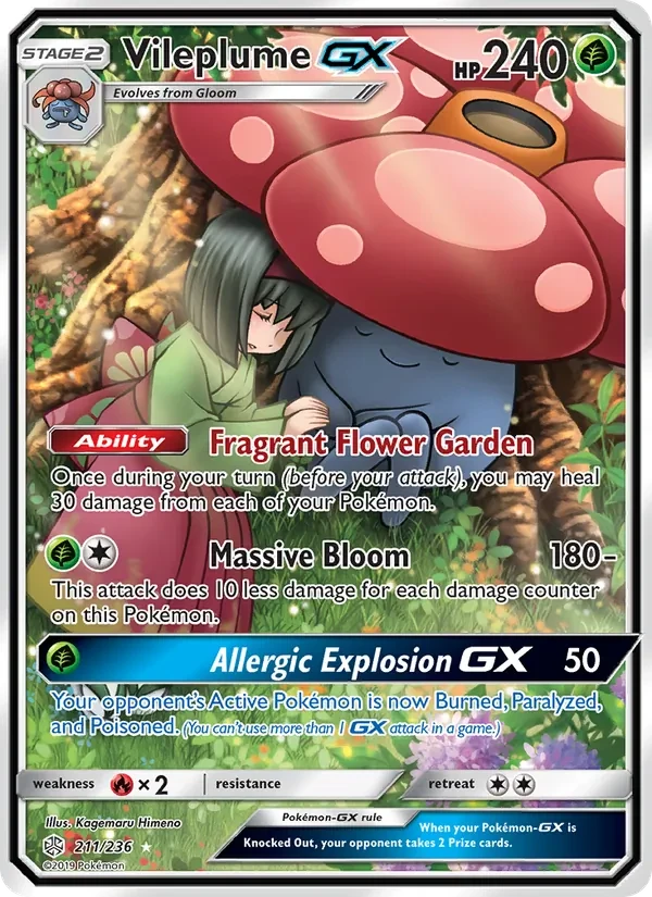Carte Pokémon Vileplume GX 211/236 Cosmic Eclipse