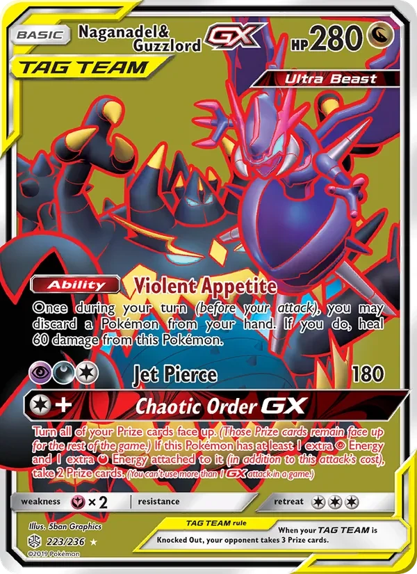 Naganadel & Guzzlord GX 223/236 Cosmic Eclipse Pokémon card